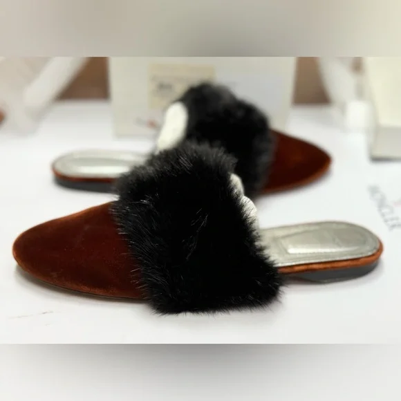 Givenchy Bedford Velvet Mule w/ Mink Fur Strap